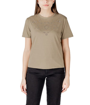 Jacqueline De Yong Green Cotton T-Shirt
