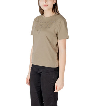Jacqueline De Yong Green Cotton T-Shirt