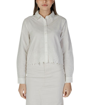 Jacqueline De Yong White Cotton Blouse