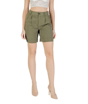 Only Green Viscose Bermuda Shorts