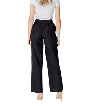 Vila Clothes Black Viscose Flared Pants