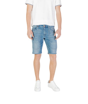 Jeckerson Light Blue Cotton Bermuda Shorts