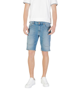 Jeckerson Light Blue Cotton Bermuda Shorts