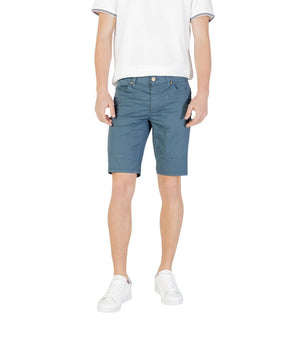 Jeckerson Blue Cotton Bermuda Shorts