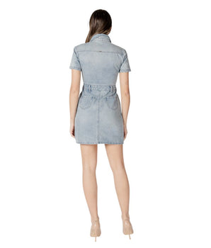 Morgan De Toi Blue Cotton Midi Dress