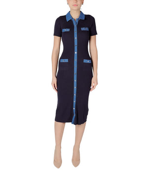 Morgan De Toi Blue Viscose Long Dress