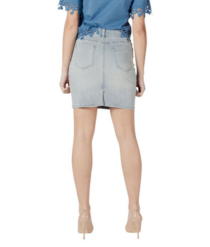 Morgan De Toi Blue Cotton Mini Skirt