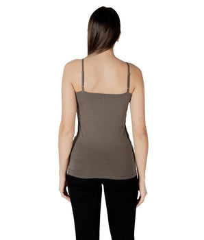 Morgan De Toi Green Cotton Tank Tops