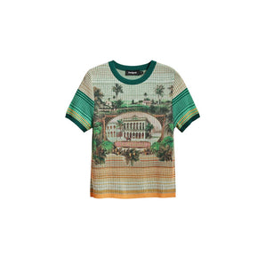 Desigual Green Viscose T-Shirt