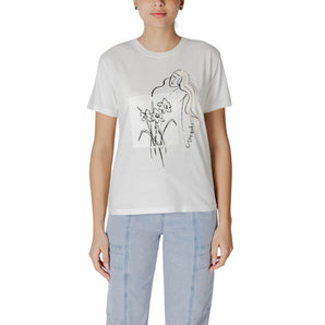 Desigual White Cotton T-Shirt