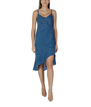 Desigual Blue Cotton Long Dress