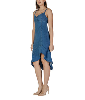 Desigual Blue Cotton Long Dress