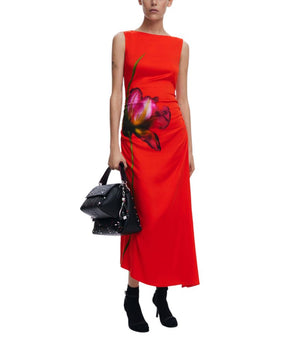 Desigual Red Viscose Long Dress