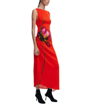 Desigual Red Viscose Long Dress