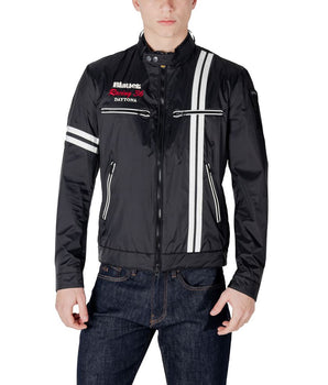 Blauer Black Polyamide Biker Jacket