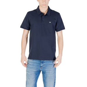 Emporio Armani Underwear Blue Cotton Polo Shirt