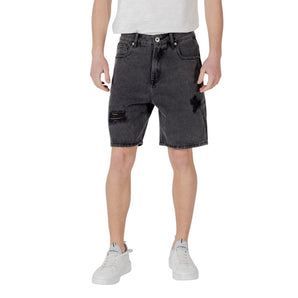 Gianni Lupo Black Cotton Bermuda