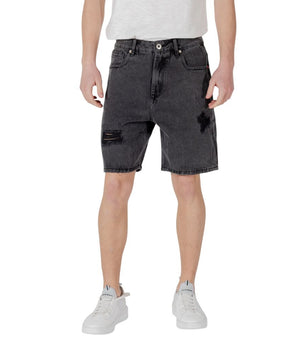 Gianni Lupo Black Cotton Bermuda Shorts