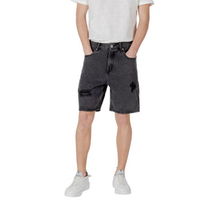 Gianni Lupo Black Cotton Bermuda