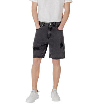 Gianni Lupo Black Cotton Bermuda Shorts