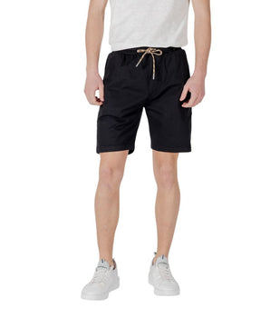 Gianni Lupo Black Cotton Bermuda Shorts