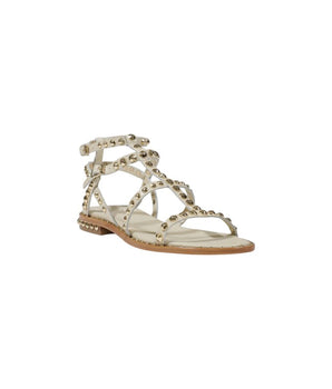 ASH Beige Leather Flat Sandals
