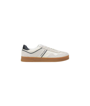 Tommy Hilfiger Jeans Cream Leather Low Top Sneakers