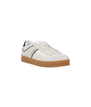Tommy Hilfiger Jeans Cream Leather Low Top Sneakers