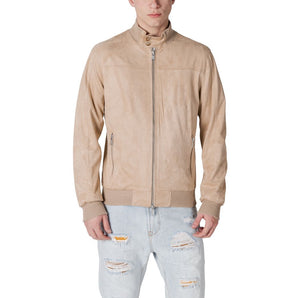 Gianni Lupo Beige Polyester Jackets & Coat