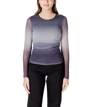 ICHI Gray Polyester Long Sleeve T-Shirt