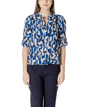 ICHI Blue Viscose Blouse
