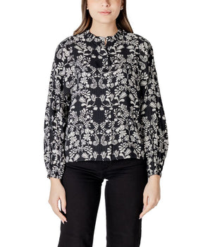 ICHI Black Viscose Blouse