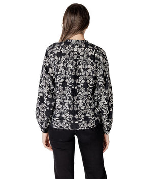 ICHI Black Viscose Blouse