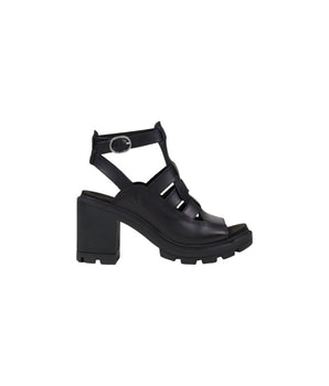 Timberland Black Leather Platform Sandals