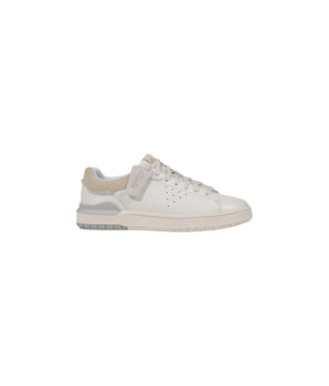 Clarks White Leather Low Top Sneakers