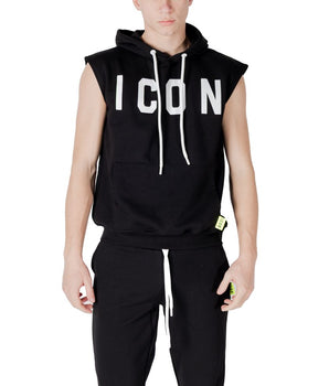 Icon Black Cotton Hoodie