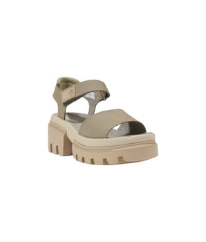 Timberland Beige Leather Platform Sandals
