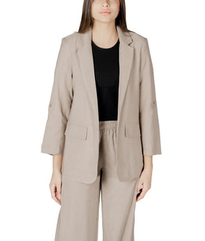 Only Beige Viscose Blazer