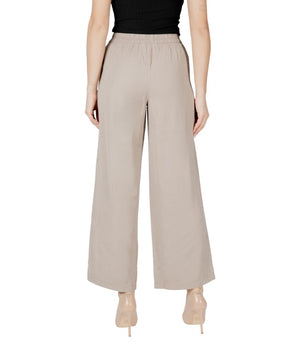 Only Beige Viscose Casual Pants