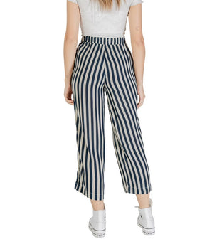 ICHI Blue Viscose Cropped Pants