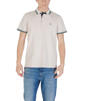 Jack Jones Beige Cotton Polo Shirt