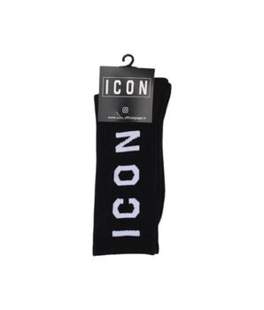 Icon Black Cotton Socks