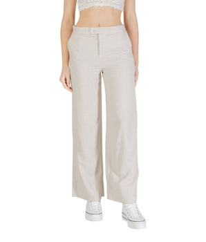 Only Beige Viscose Casual Pants