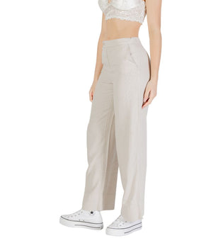 Only Beige Viscose Casual Pants