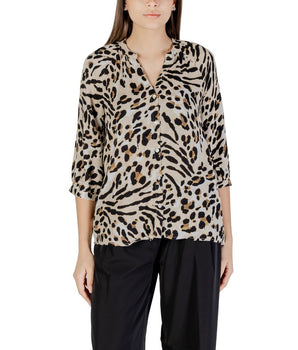 ICHI Beige Viscose Blouse