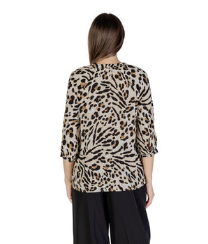 ICHI Beige Viscose Blouse