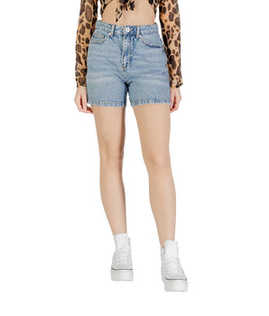 ICHI Light Blue Cotton Shorts