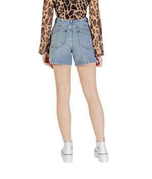 ICHI Light Blue Cotton Shorts