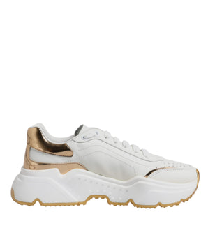 Dolce & Gabbana White Gold Daymaster Low Top Sneakers Shoes