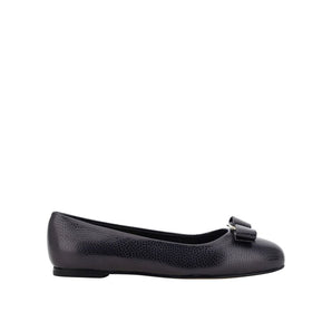 Salvatore Ferragamo Black Calfskin Ballet Flats